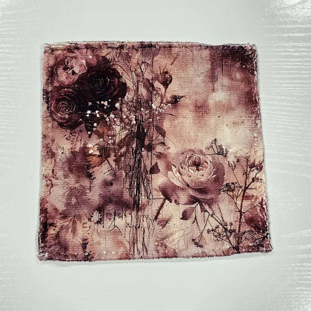 Fleurs rose antique - Serviette de table en microfibre Chic Placard