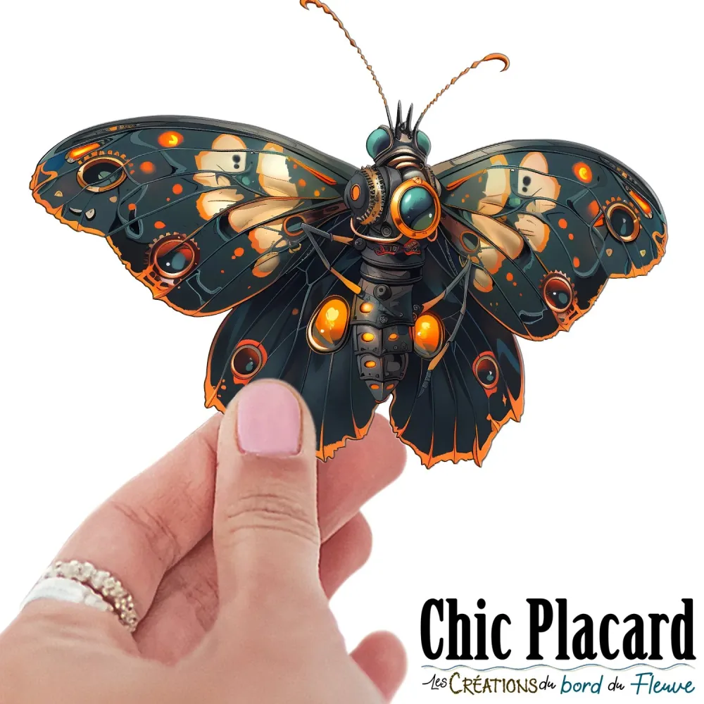 Steampunk Papillon- autocollant en vinyl Chic Placard