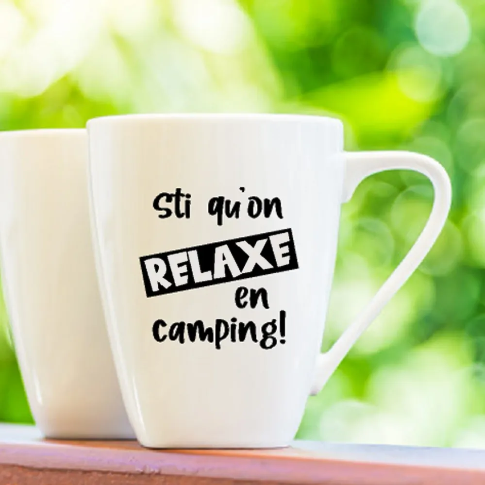 Décalque de vinyle - Sti qu'on relaxe en camping ! Chouette Fabrique