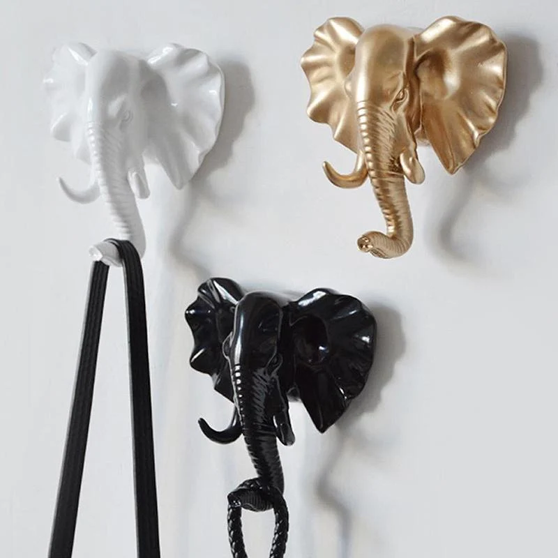 Crochet Mural Creatif en Forme des Têtes D'animaux Elephant ciaovie