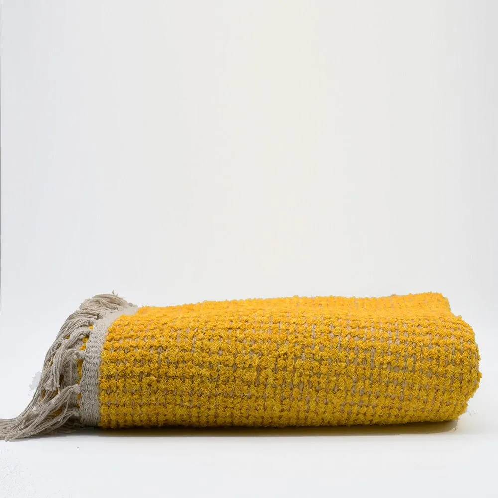 Tapis artisanal en sisal et coton 160x95 - Jaune CICA