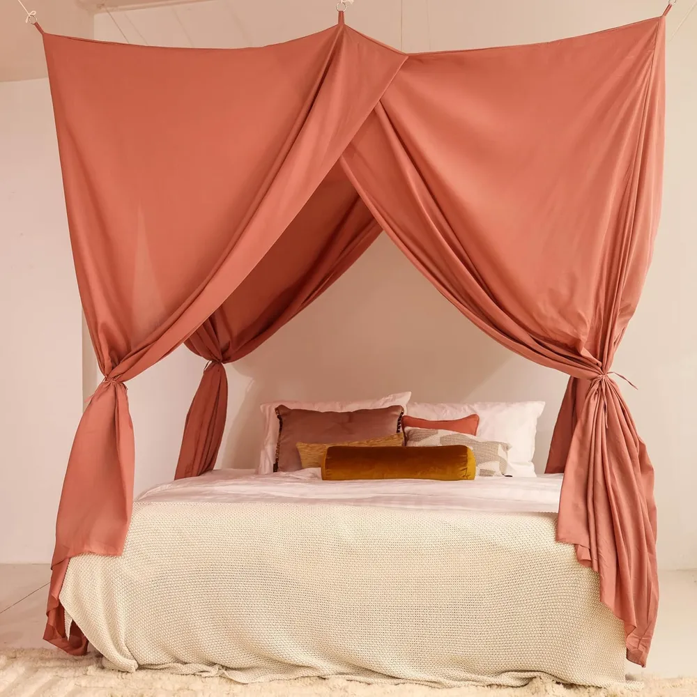 Ciel de Lit Rose Ancien 220x180 CM – Moustiquaire pour Lit Queen Size