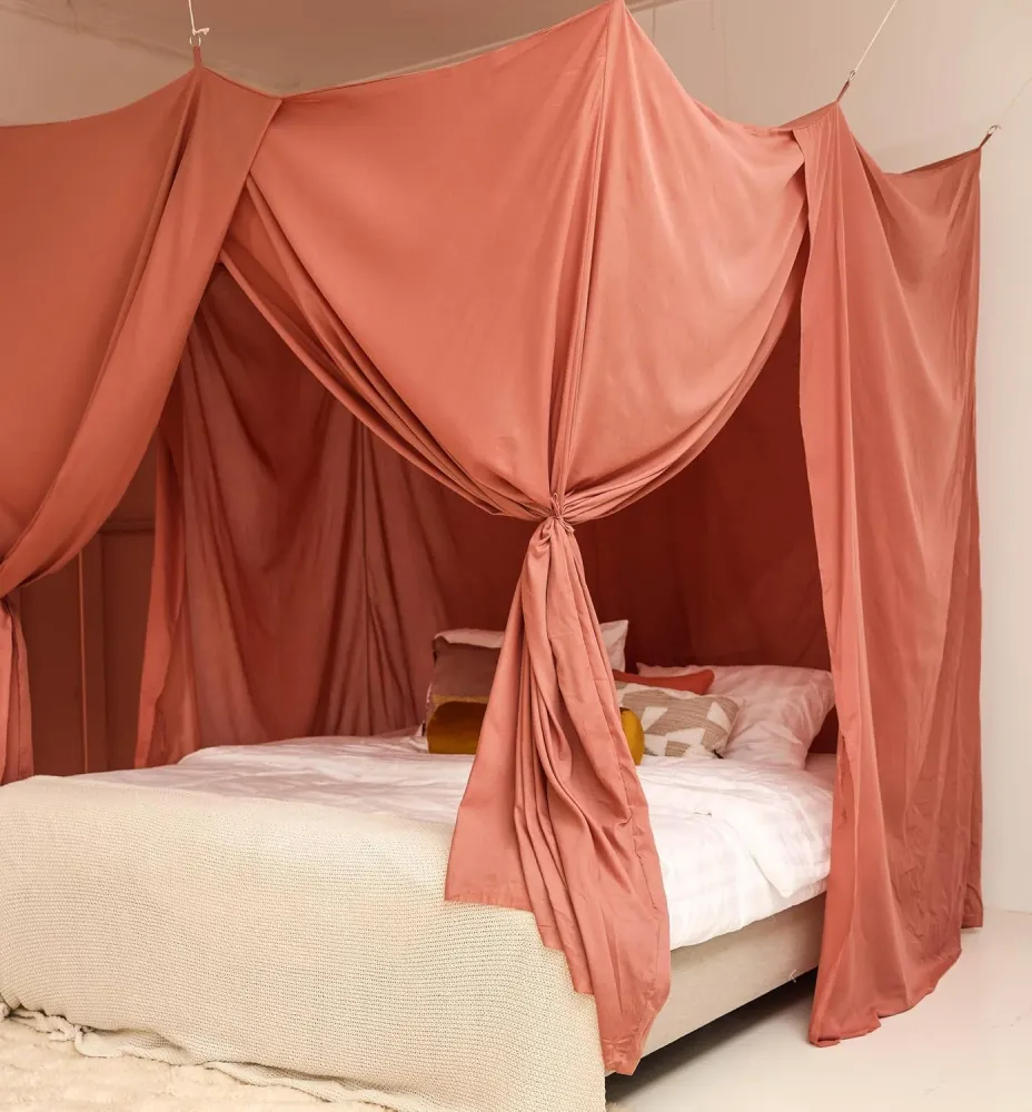 Ciel de Lit Rose Ancien 220x180 CM – Moustiquaire pour Lit Queen Size