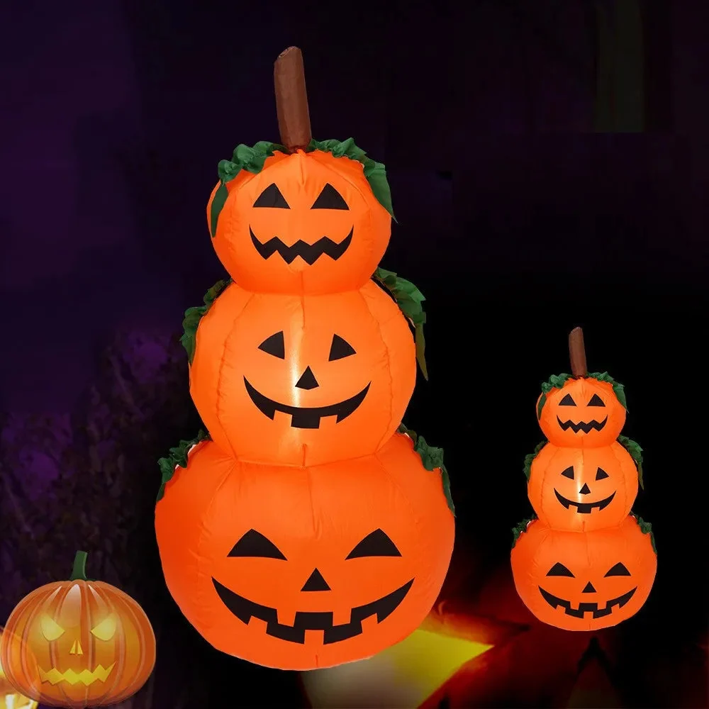 Citrouille gonflable d'Halloween de 3,94 pieds avec lumières DEL tournantes – Décoration extérieure