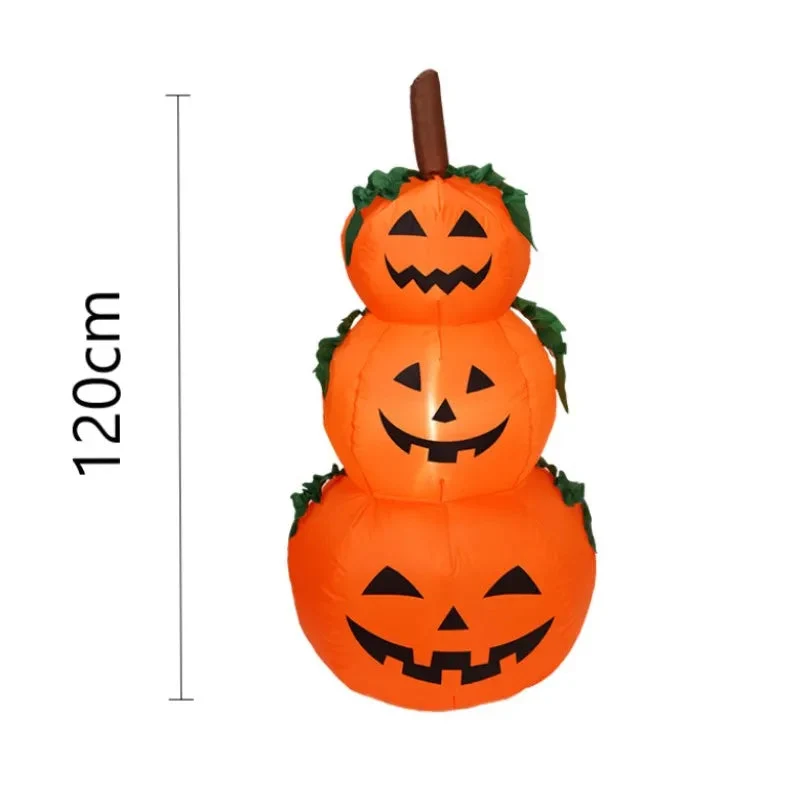 Citrouille gonflable d'Halloween de 3,94 pieds avec lumières DEL tournantes – Décoration extérieure