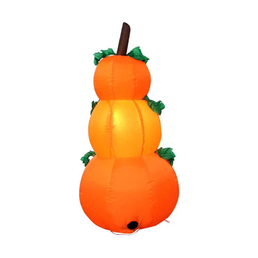Citrouille gonflable d'Halloween de 3,94 pieds avec lumières DEL tournantes – Décoration extérieure