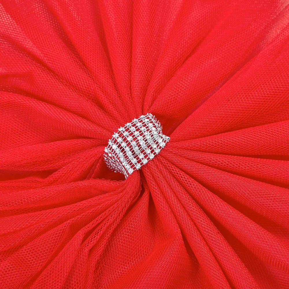 Noeud de porte de luxe à faire soi-même avec revêtement en strass - Rouge Clearance