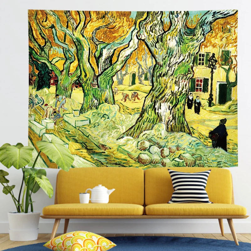 Aquarelles classiques de peinture murale d’arbre pour revêtement mural esthétique de mur d’accent, faites sur mesure Clear...