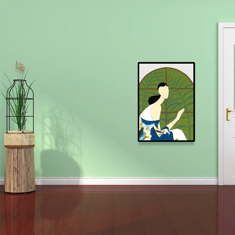 Art mural élégant de femme au foyer pour impression sur toile de mode de salon en couleur pastel Clearhalo