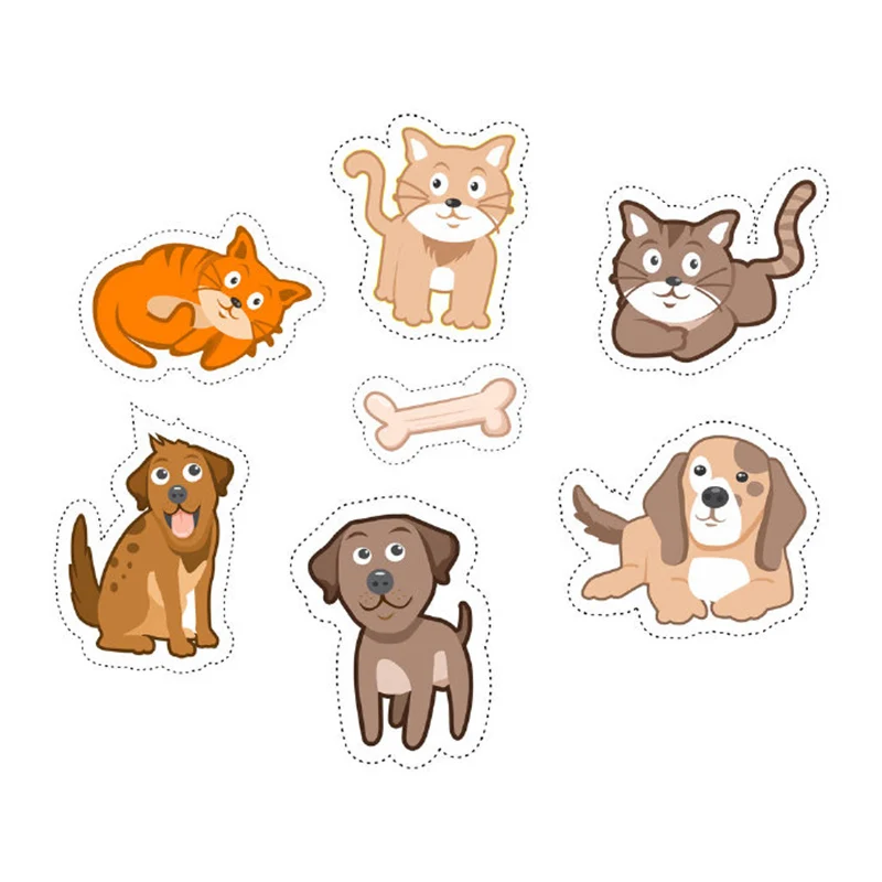 Autocollant Mural intelligent chat et chien, pour manger, animaux domestiques, Art mural, personnaliser Clearhalo