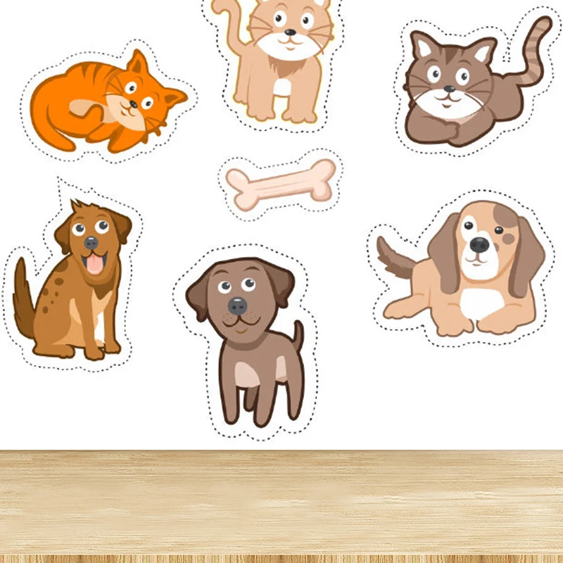 Autocollant Mural intelligent chat et chien, pour manger, animaux domestiques, Art mural, personnaliser Clearhalo