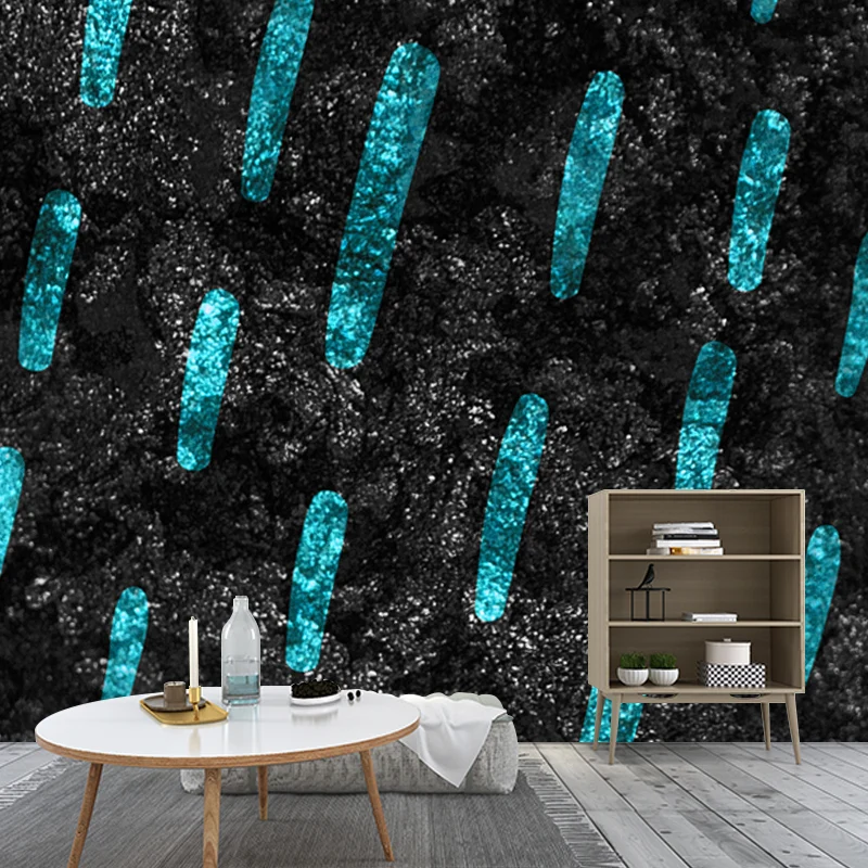 Autocollant Mural moderne de couleur foncée, grandes rayures, Art Mural en aluminium pour salon, taille personnalisée Clea...