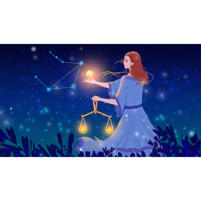 Bleu Balance Constellation Mural Decal Fée Enfants Art Résistant à l’eau Wall Art Clearhalo