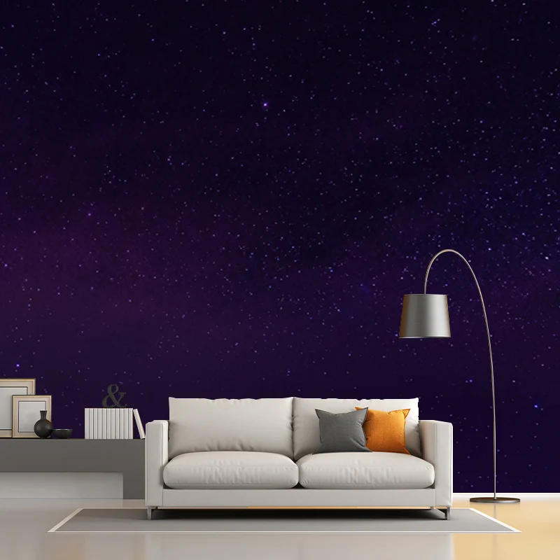Bright Stars Wall Covering Mural pour chambre à coucher, Violet, Taille personnalisée disponible Clearhalo