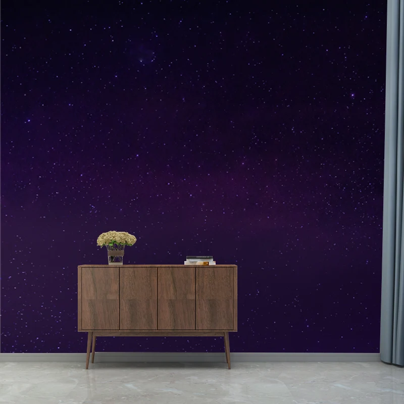 Bright Stars Wall Covering Mural pour chambre à coucher, Violet, Taille personnalisée disponible Clearhalo