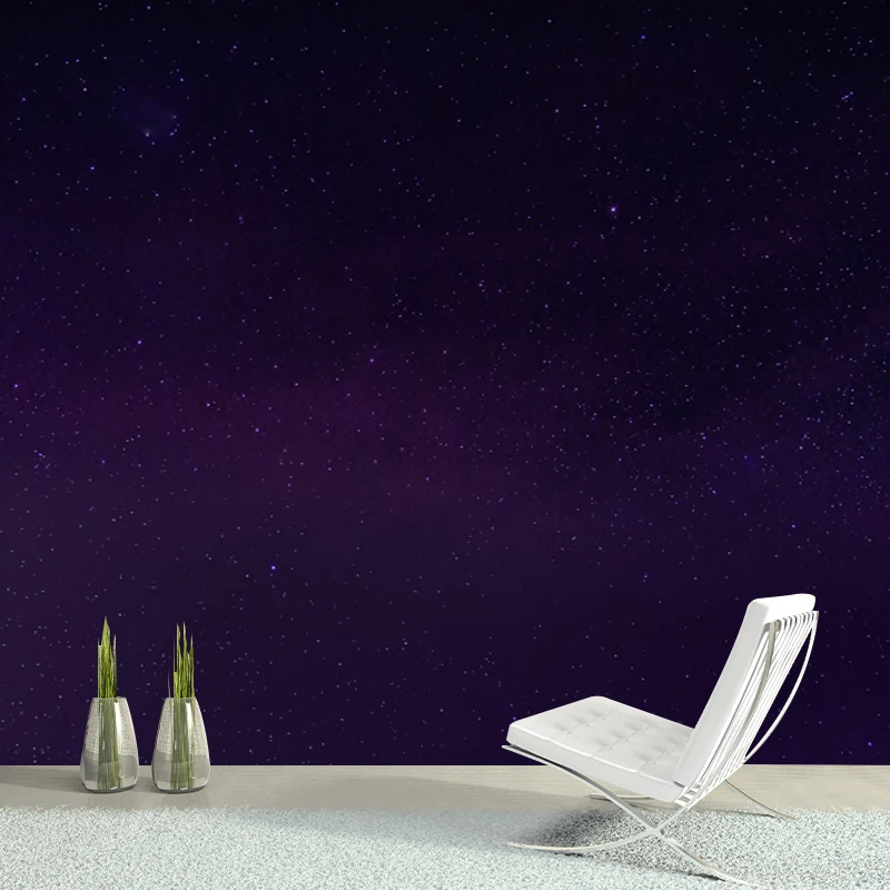 Bright Stars Wall Covering Mural pour chambre à coucher, Violet, Taille personnalisée disponible Clearhalo