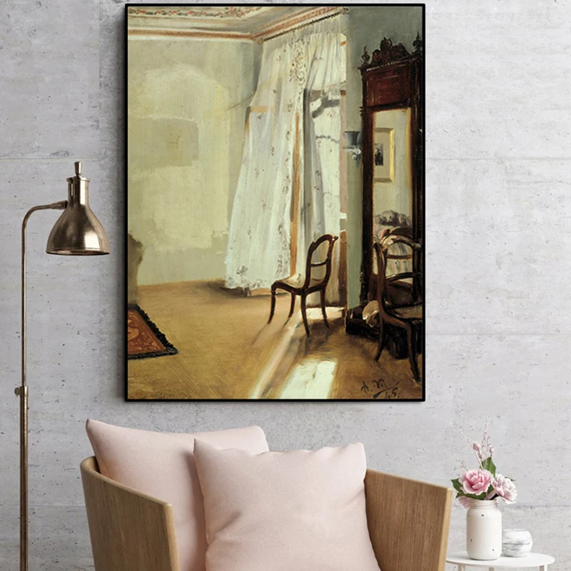 Brown la peinture de la salle du balcon Adolph Menzel Art mural sur toile texturée traditionnelle Clearhalo