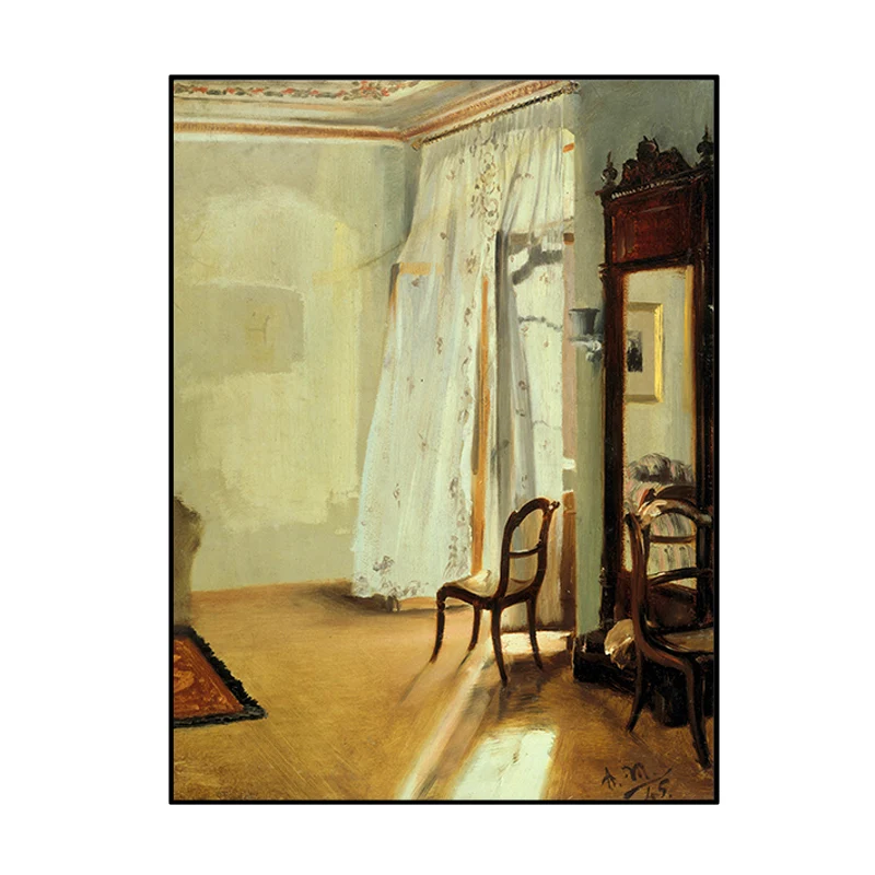 Brown la peinture de la salle du balcon Adolph Menzel Art mural sur toile texturée traditionnelle Clearhalo