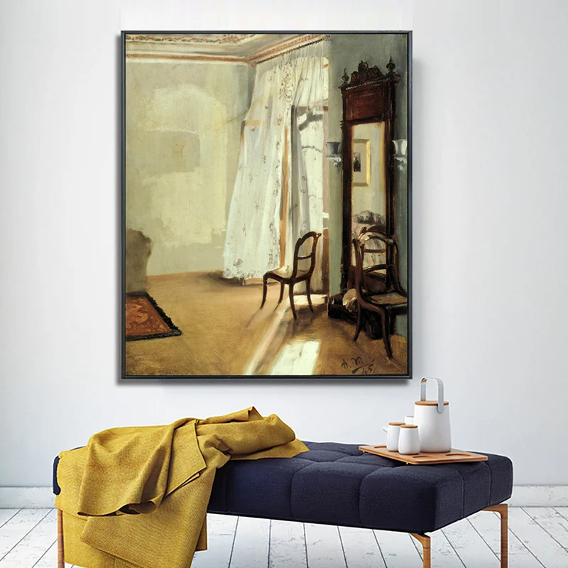 Brown la peinture de la salle du balcon Adolph Menzel Art mural sur toile texturée traditionnelle Clearhalo
