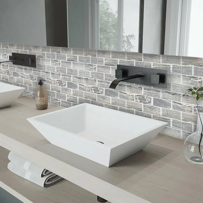 Carreaux à décoller et à coller Subway rectangulaires en PVC imperméable pour cuisine, paquet de 10 Clearhalo