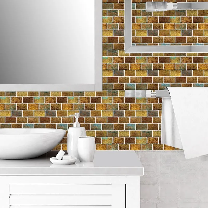 Carreaux à décoller et à coller Subway rectangulaires en PVC imperméable pour cuisine, paquet de 10 Clearhalo