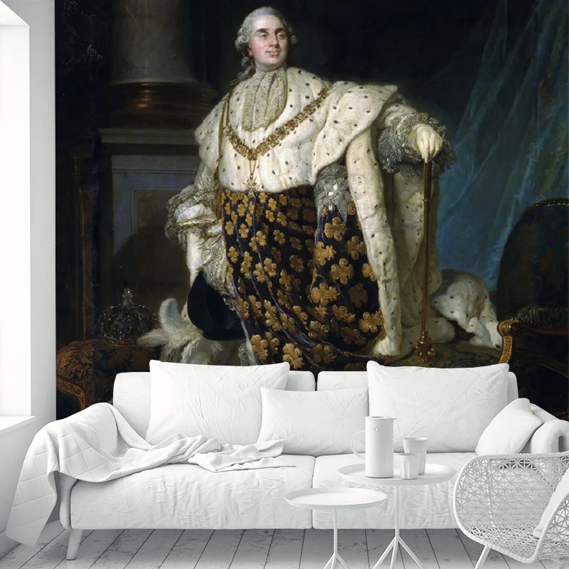 Décoration murale Big Genteel Man en noir et gris, papier peint intissé pour chambre à coucher, sur mesure Clearhalo