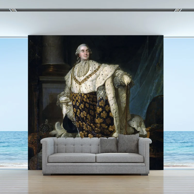 Décoration murale Big Genteel Man en noir et gris, papier peint intissé pour chambre à coucher, sur mesure Clearhalo