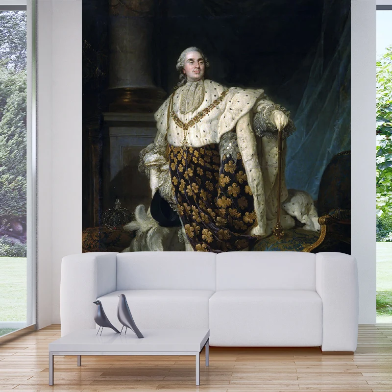 Décoration murale Big Genteel Man en noir et gris, papier peint intissé pour chambre à coucher, sur mesure Clearhalo