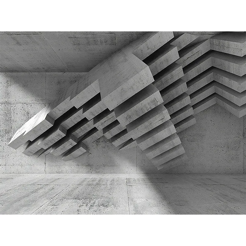Décoration murale complète pour atelier, papier peint mural 3D Visual Zone en noir et gris, résistant aux taches Clearhalo