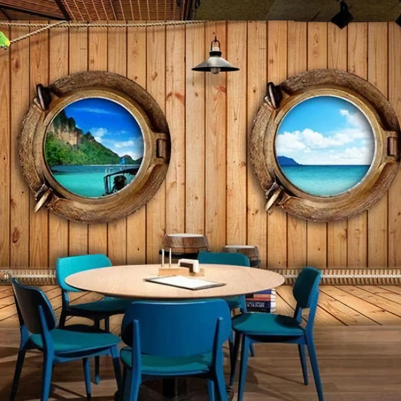 Décoration murale décorative en bord de mer et bois, décoration murale sur mesure pour café Clearhalo