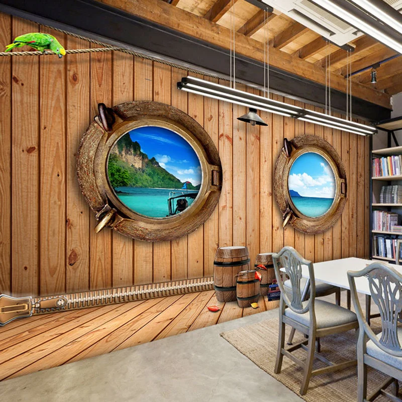 Décoration murale décorative en bord de mer et bois, décoration murale sur mesure pour café Clearhalo