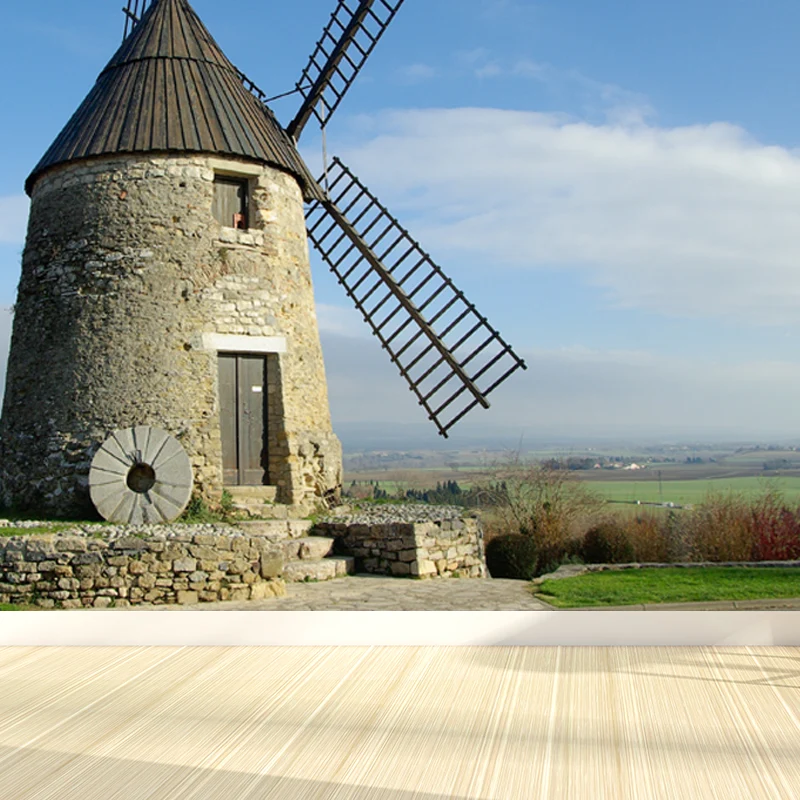 Délicieux papier peint Mural moulin à vent, pour salle à manger, décoration murale de printemps, personnalisé Clearhalo