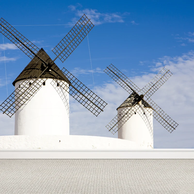 Délicieux papier peint Mural moulin à vent, pour salle à manger, décoration murale de printemps, personnalisé Clearhalo