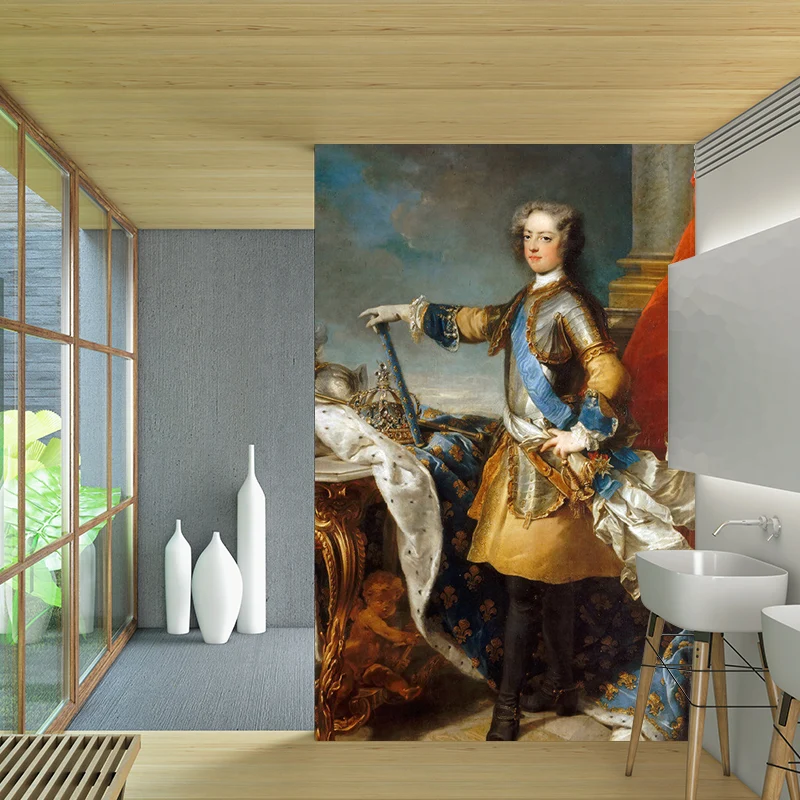 Grand guerrier mural autocollant pour cheminée peinture à l'huile décoration murale en marron, résistant à l'eau Clearhalo
