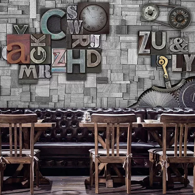 Grande photo murale graffiti pour café et vestiaire en gris, taille personnalisée disponible Clearhalo
