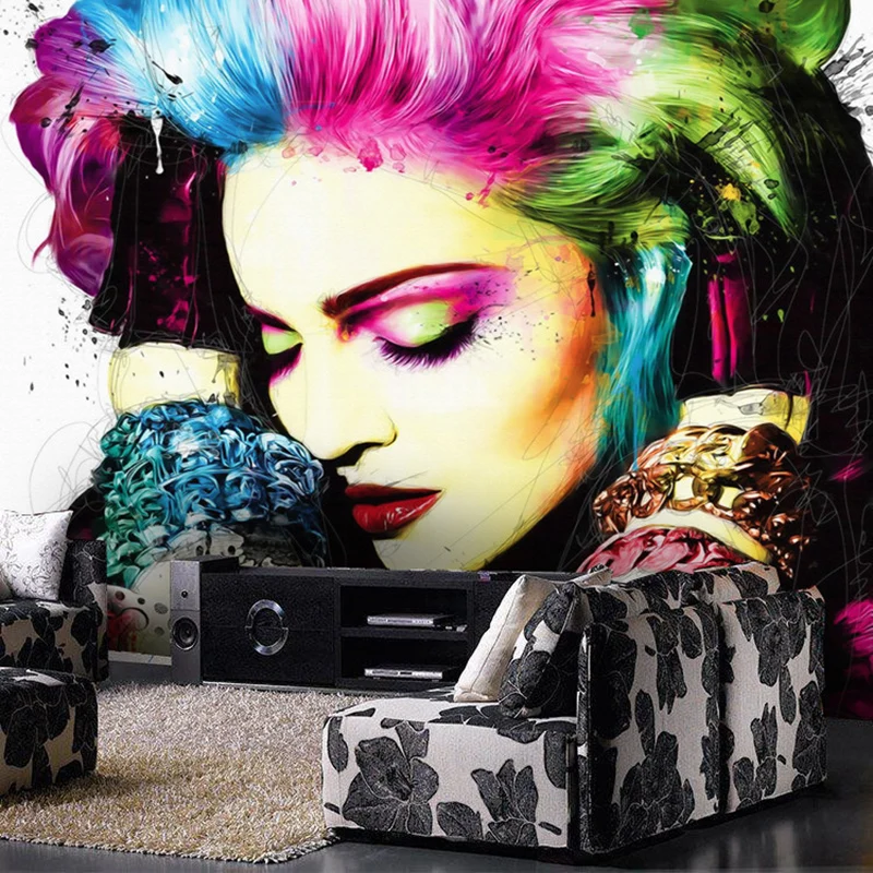 Illustration Belle femme Art mural pour décoration de salon, multicolore, sur mesure Clearhalo