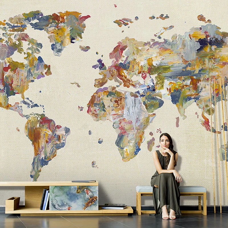 Illustration Carte du monde murale extra large pour décoration de la maison, taille réelle Clearhalo