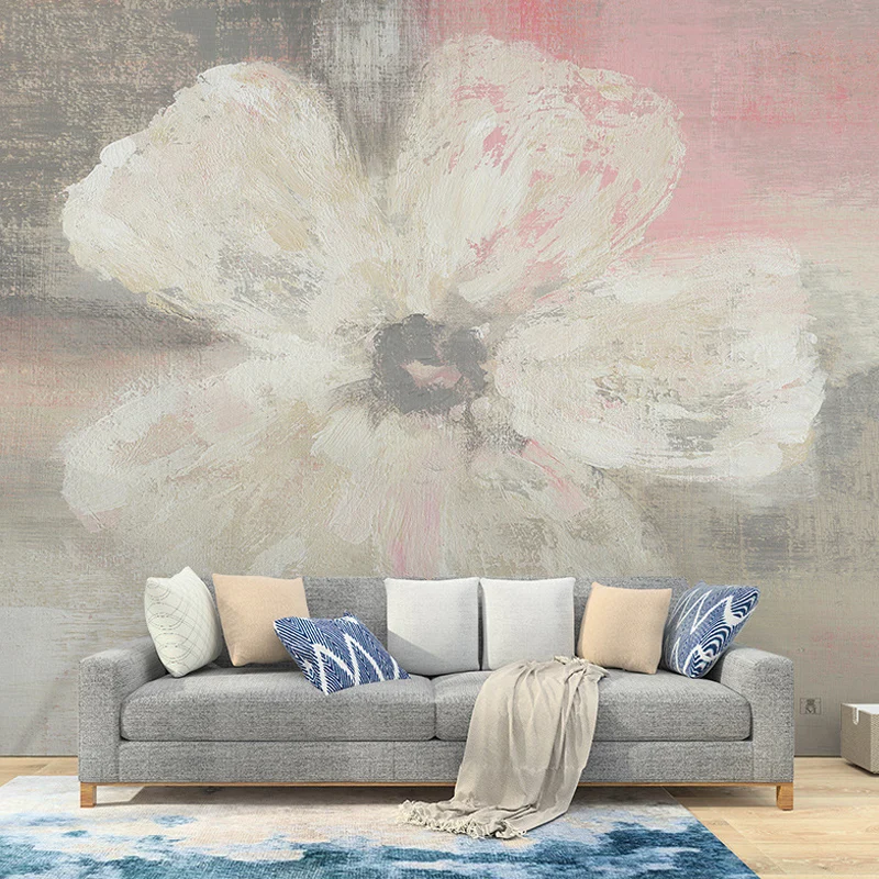 Illustration de fleurs en fleurs, décoration murale, taille personnalisée, autocollant Mural pour chambre de fille, imprim...