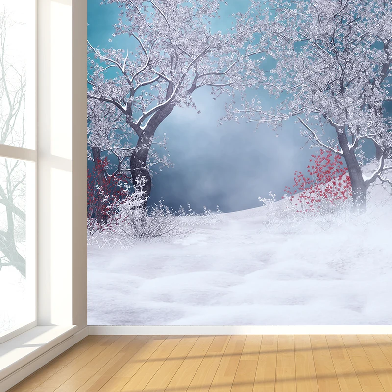 Illustration murale de scène de fleurs d'hiver, superbe décoration murale pour salle à manger, à personnaliser Clearhalo
