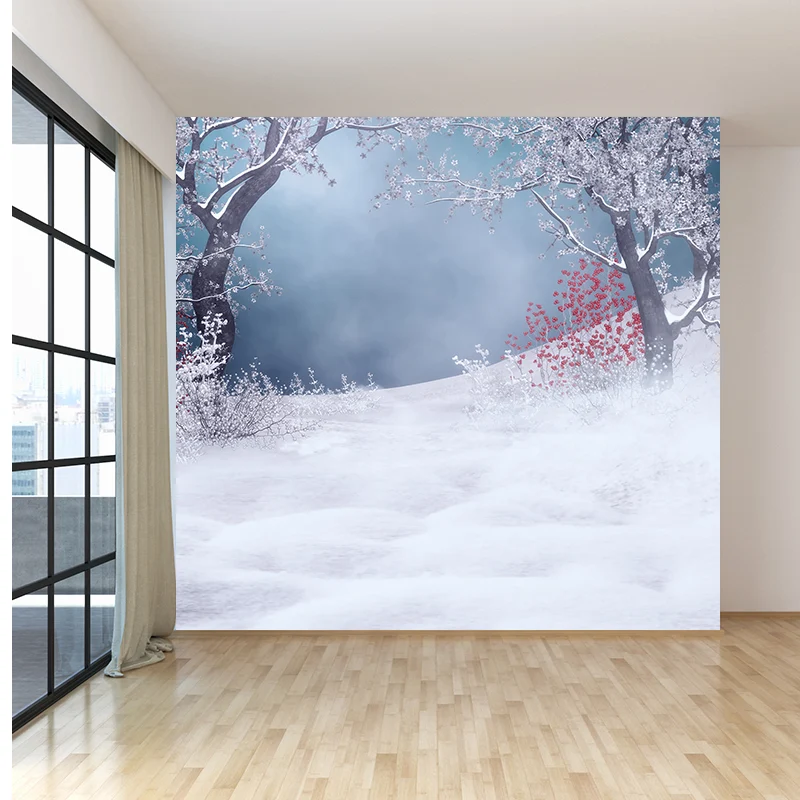 Illustration murale de scène de fleurs d'hiver, superbe décoration murale pour salle à manger, à personnaliser Clearhalo