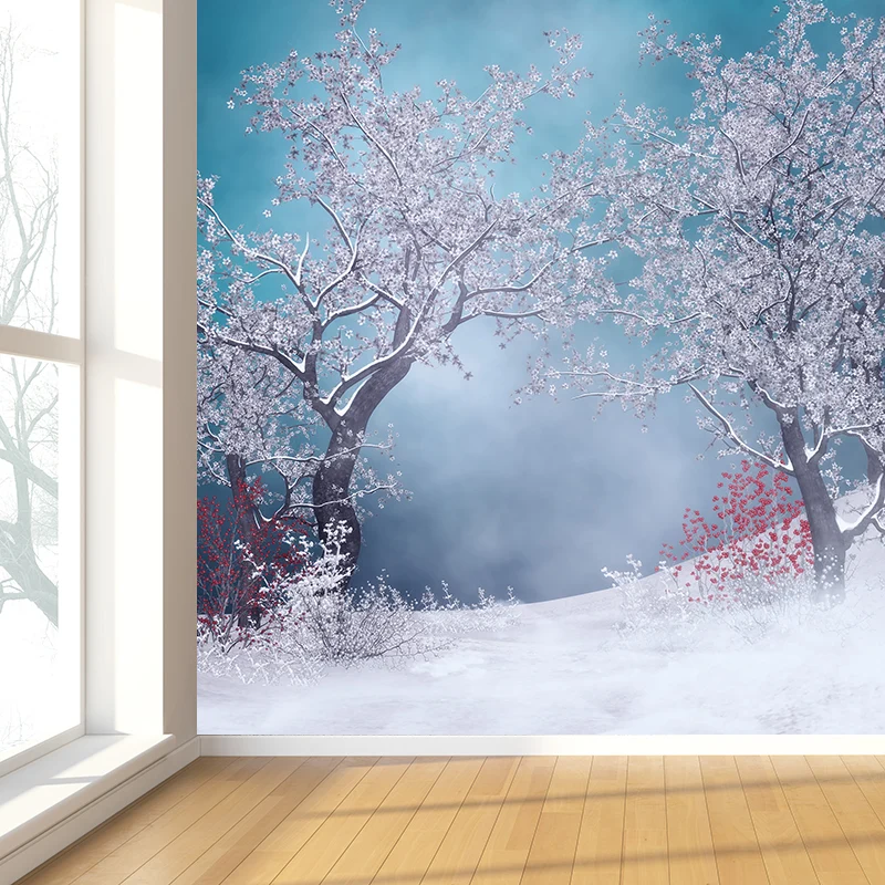 Illustration murale de scène de fleurs d'hiver, superbe décoration murale pour salle à manger, à personnaliser Clearhalo