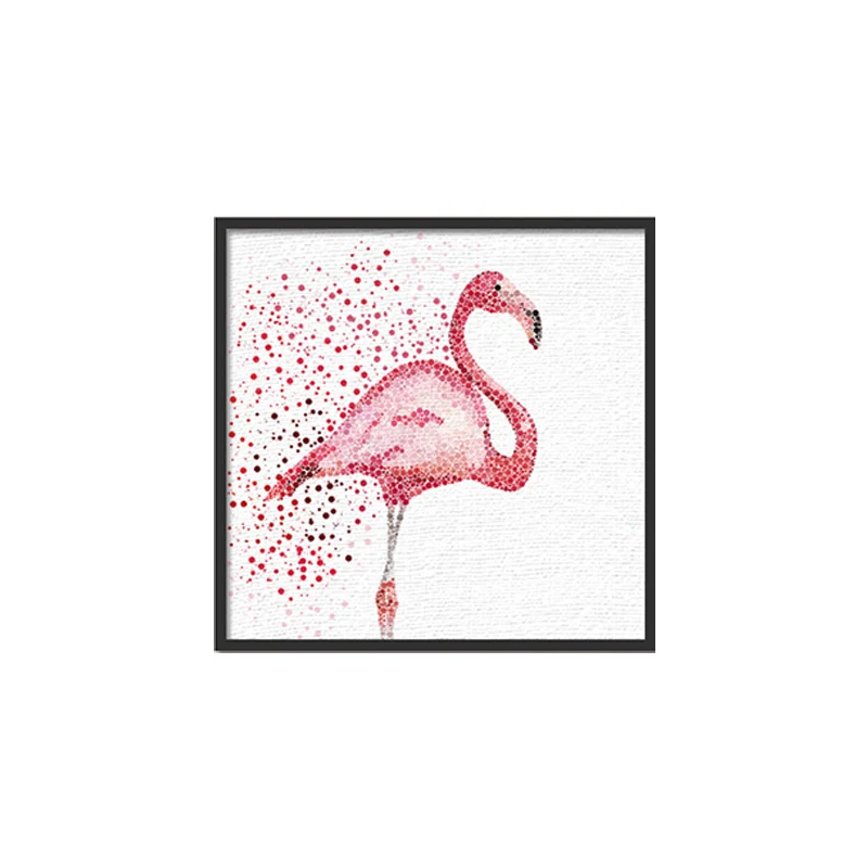 Impression sur toile de flamant rose tropical, décoration murale de salon rose, Surface texturée Clearhalo
