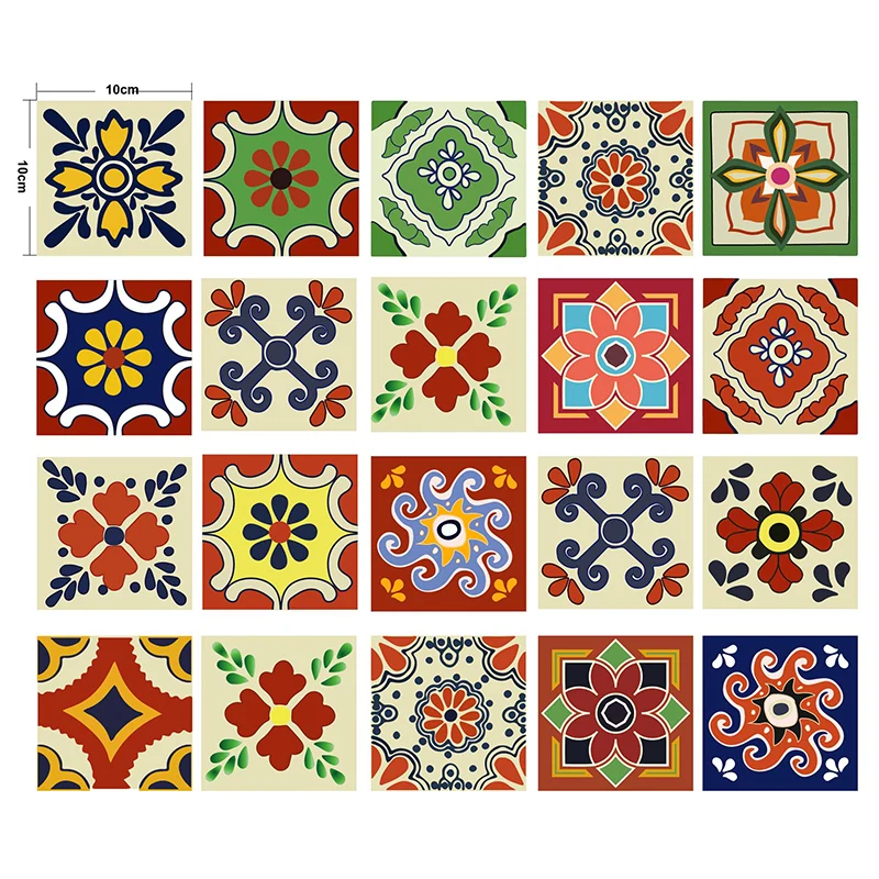 Panneau de papier peint adhésif imprimé de fleurs, style bohème, décoration murale amovible pour cuisine, 2,2 pieds carrés...