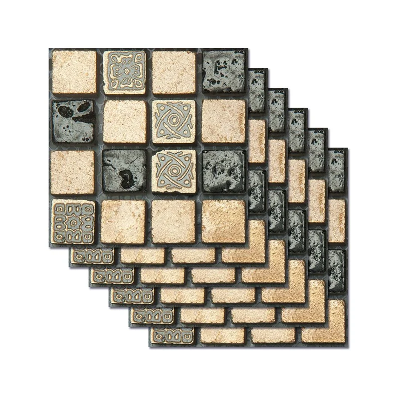 Panneau de papier peint en bâton moderne gris-vert, 8' L x 8" l, décoration murale à carreaux pour salle de bain Clearhalo