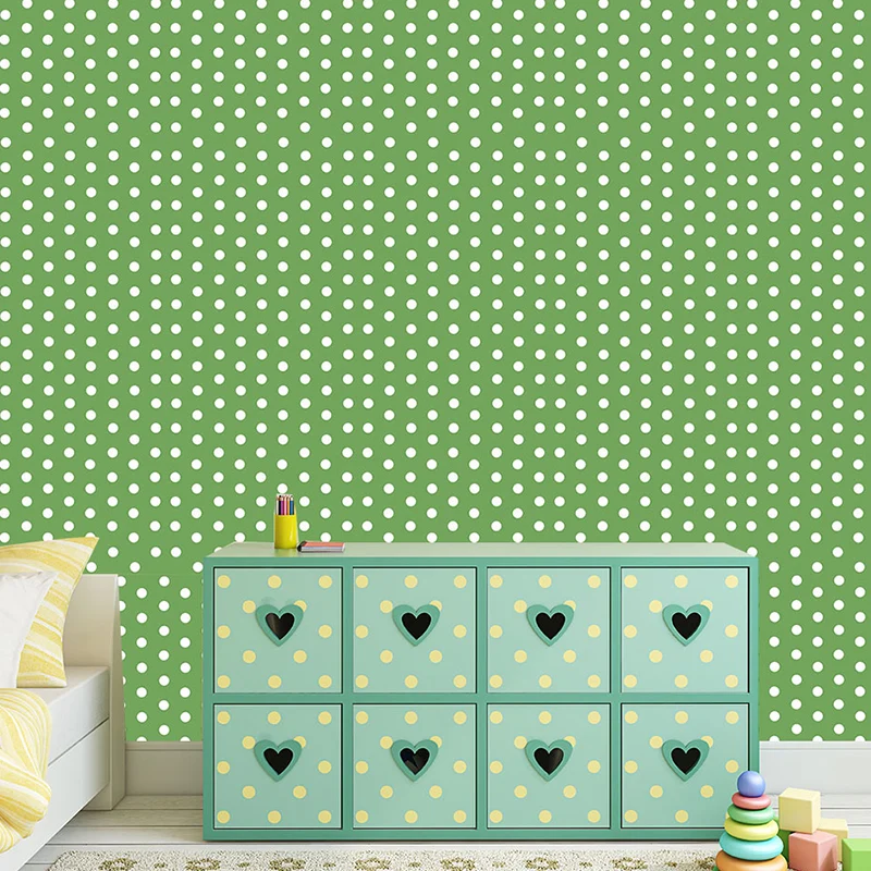 Panneaux de papier peint à pois, revêtement mural à décoller et à coller pour salle de jeux pour enfants, 4' L x 20,5" l C...