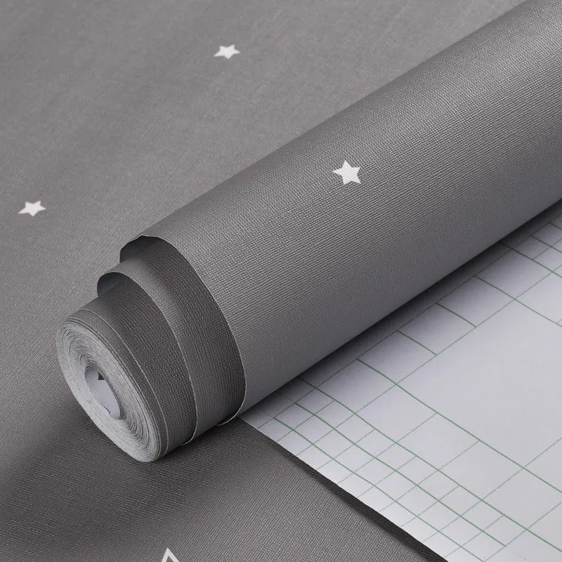 Papier peint décoratif autocollant simple étoile de couleur unie 33 pi de longueur x 20,5 po de largeur pour enfants Clear...