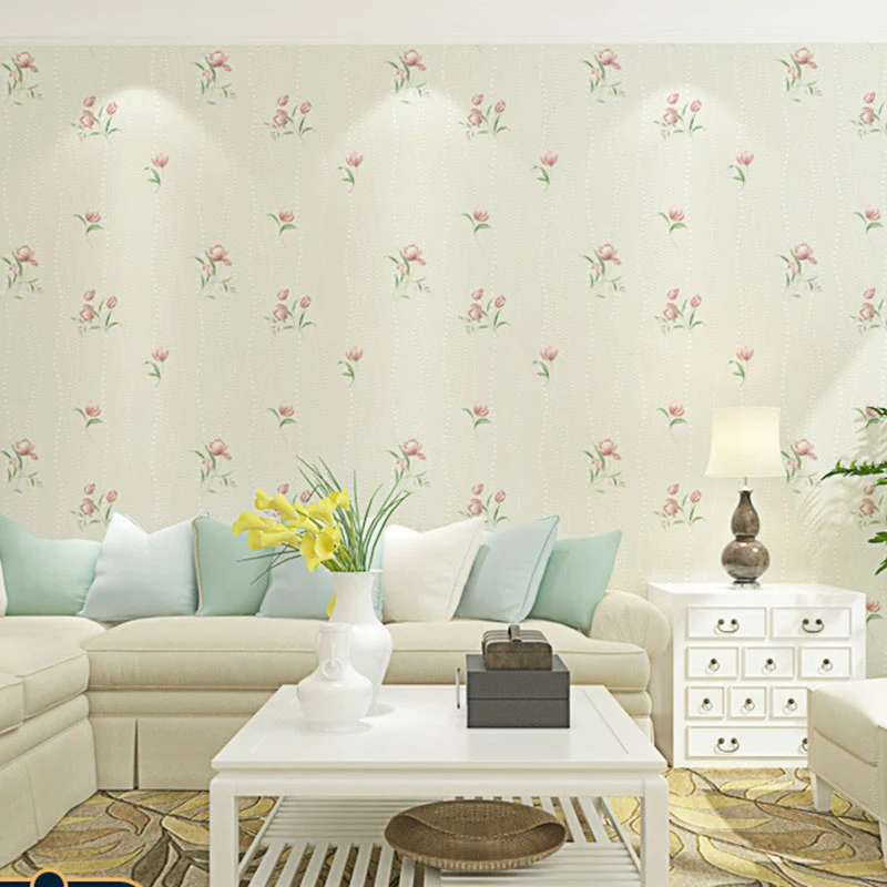 Papier peint intissé non encollé pour décoration murale de campagne avec motif de petites fleurs, 57,1 pieds carrés Clearhalo