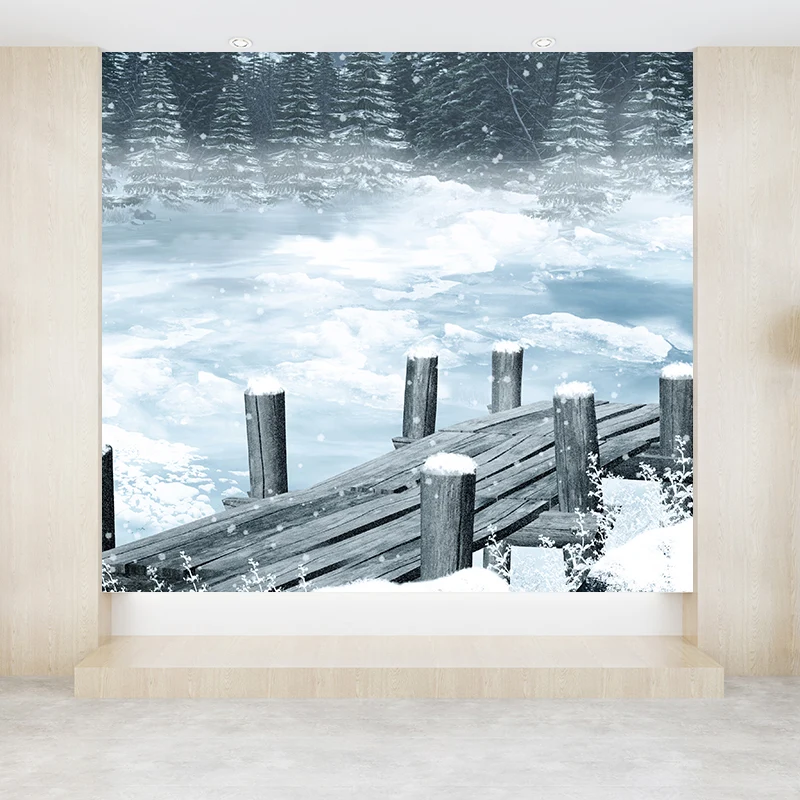 Papier peint mural blanc lac gelé, revêtement mural résistant à l'humidité pour salle à manger Clearhalo