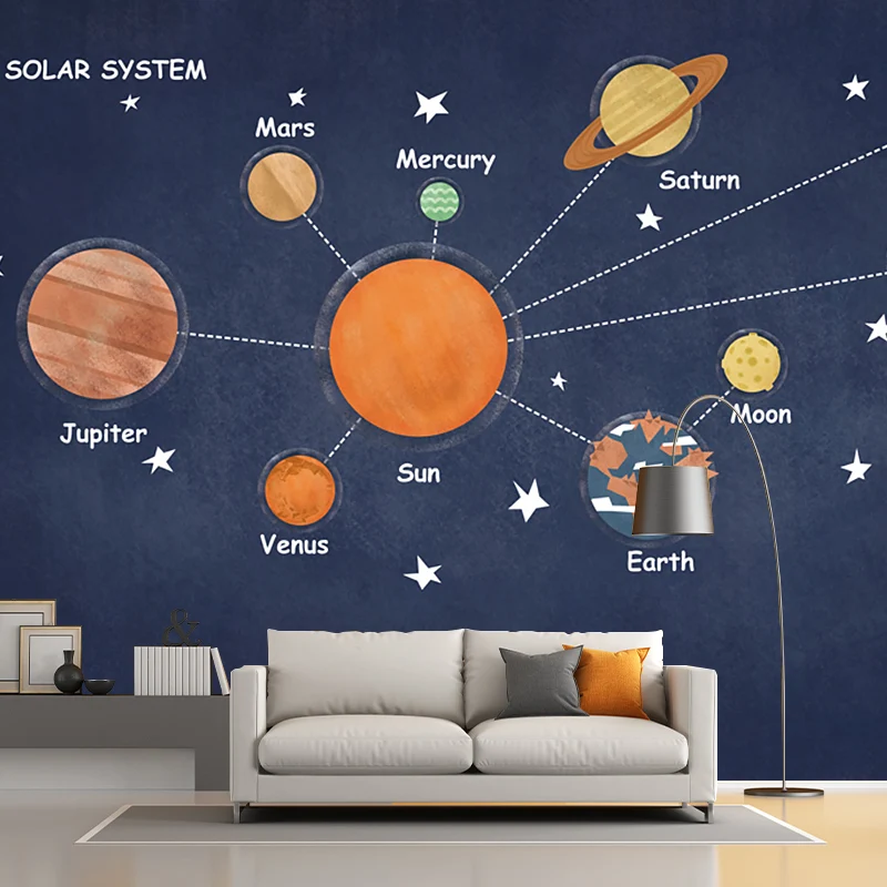 Papier peint mural Cool pour chambre de garçon, étoiles, art mural, sur mesure Clearhalo