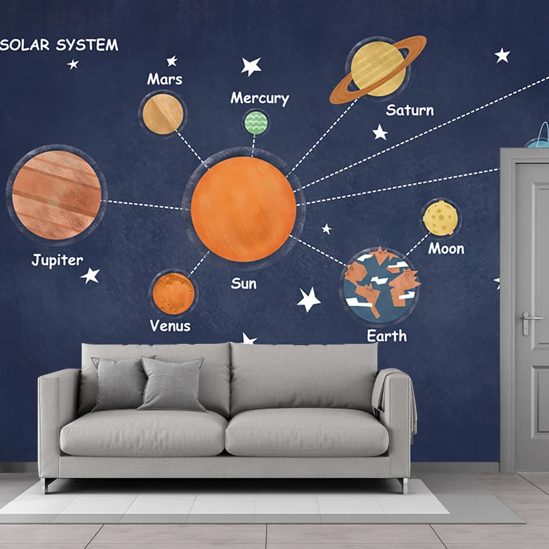 Papier peint mural Cool pour chambre de garçon, étoiles, art mural, sur mesure Clearhalo